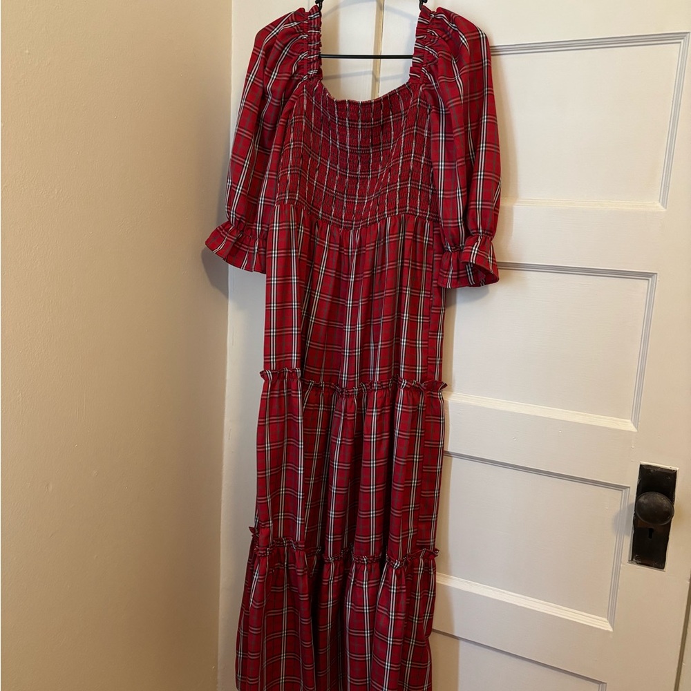 Vestique Red and White Plaid Dress